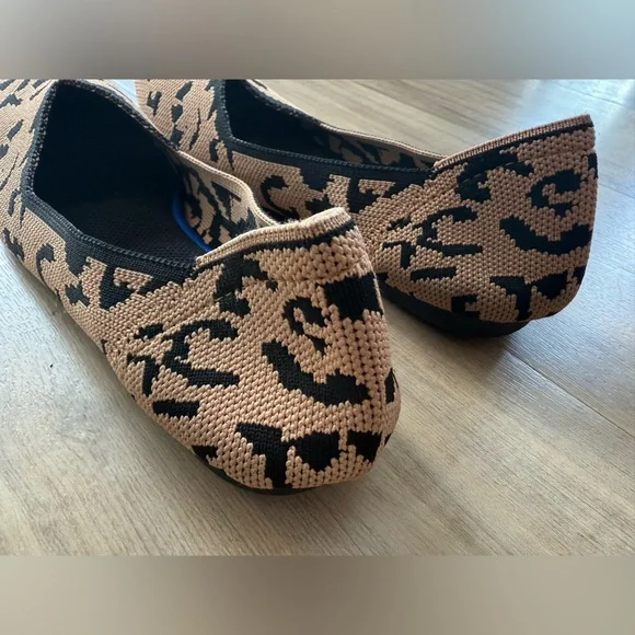 Rothy's Black and Tan Leopard Print Flats - Picture 5 of 11